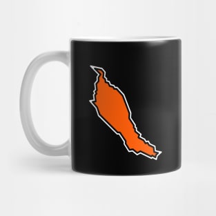 Denman Island in a Fresh Tangerine Orange - Bold and Colourful - Denman Island Mug